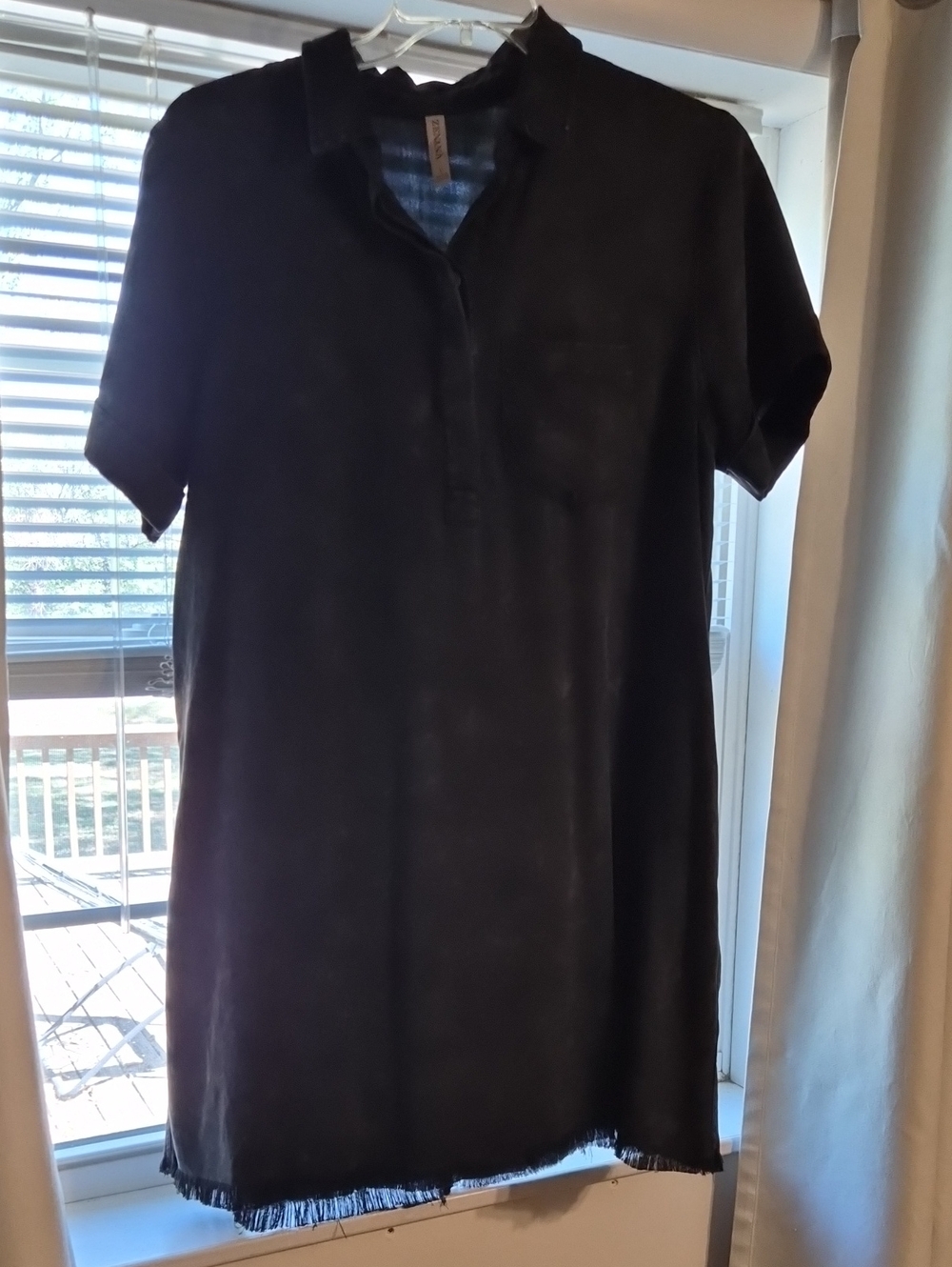 Zenana Outfitters Black Short Sleeve Polo Shift Dress